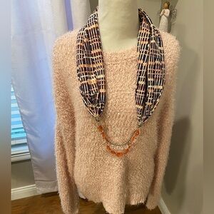 Scarf with beaded accents